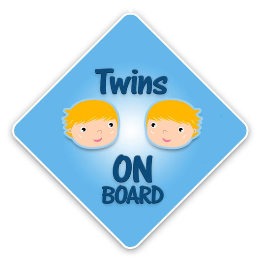 12.9*12.9CM Twins BABY ON BOARD Colored Warning Sign Decoration Car Sticker C1-5677