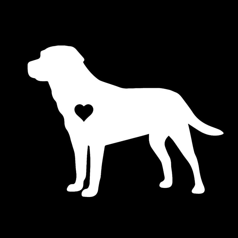 13CM*10.1CM Labrador Lab Heart Silhouette Vinyl Car Sticker Black/Silver C2-3162