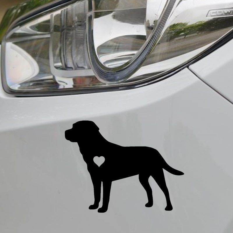 13CM*10.1CM Labrador Lab Heart Silhouette Vinyl Car Sticker Black/Silver C2-3162
