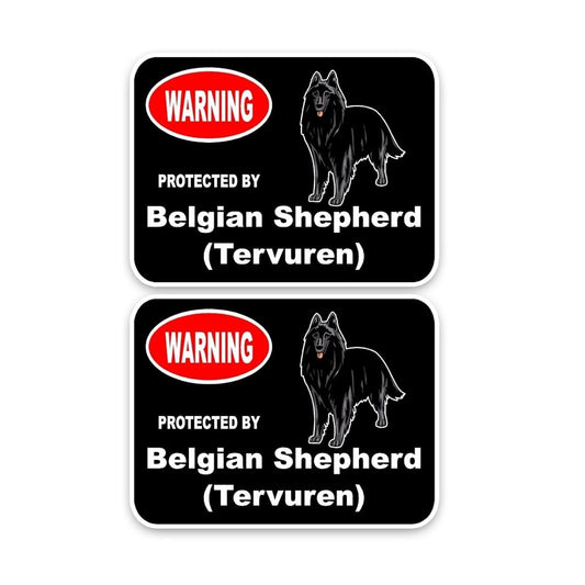 15*11.4CM 2X Belgian Shepherd Tervuren Guard Dog Creative Cartoon Car Sticker  C1-4454