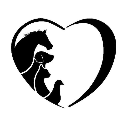 High-quality 12.7*10.9CM HORSE CAT DOG VET Animal Lover Vinyl Car Sticker Creative Love Cartoon Window Decorative Decals C6-1342