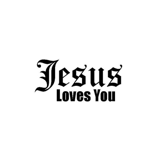 New Hot 17.8*8.7CM JESUS LOVES YOU Christian Religious Car Styling Decal Classic Car Vinyl Stickers Black/Silver C9-0411