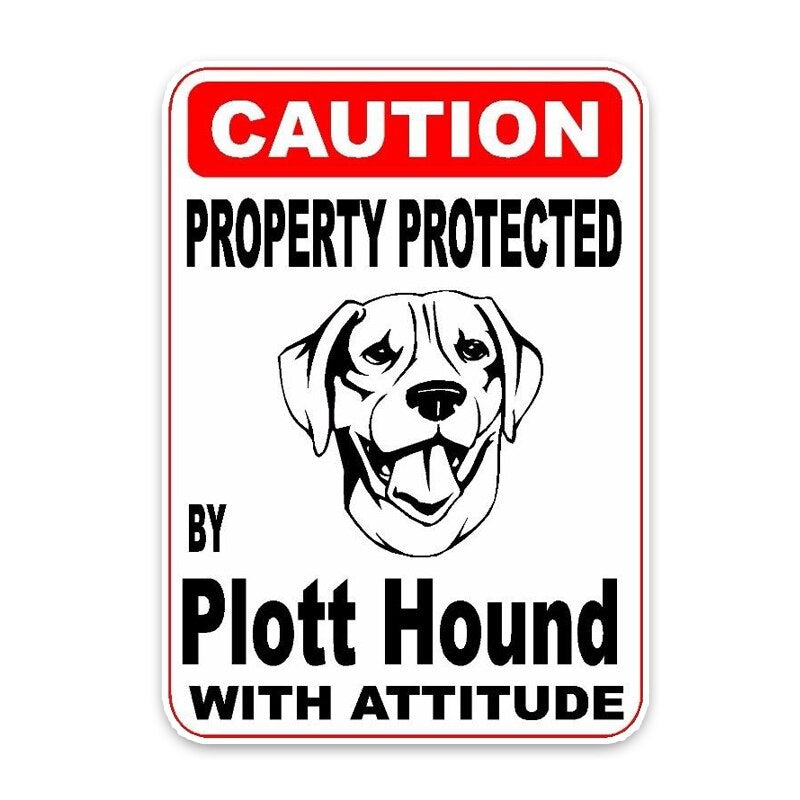 10*14.2CM Property Protected By Plott Hound Dog The Tail Of The Car  Car Sticker C1-4757