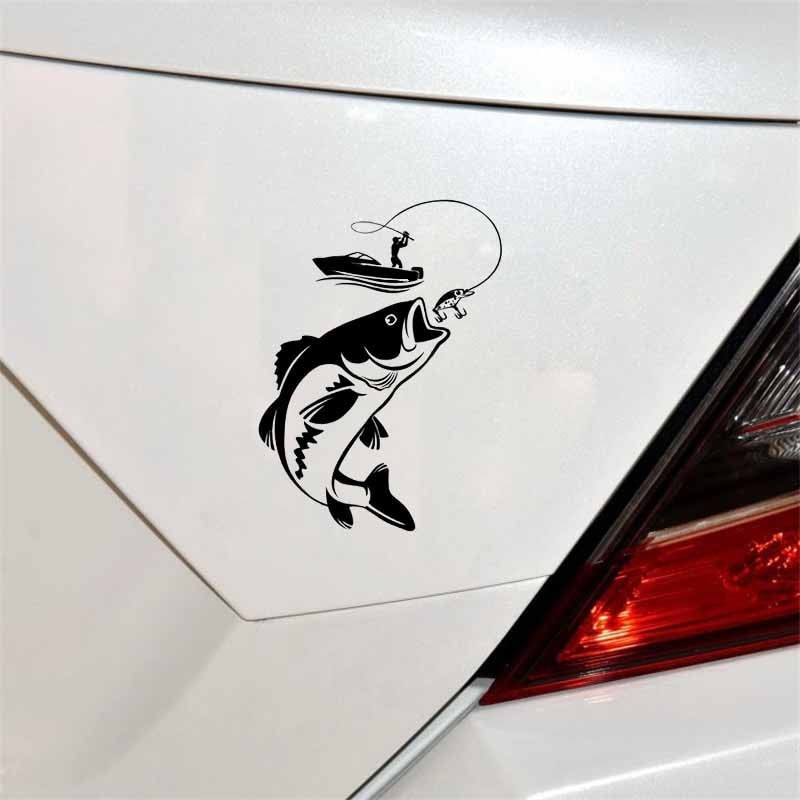 2020 NEW 12.3CM*17.1CM Interesting Fishing Fisherman Hobby Fish Boat Car Stickers Vinyl Decal S9-0720