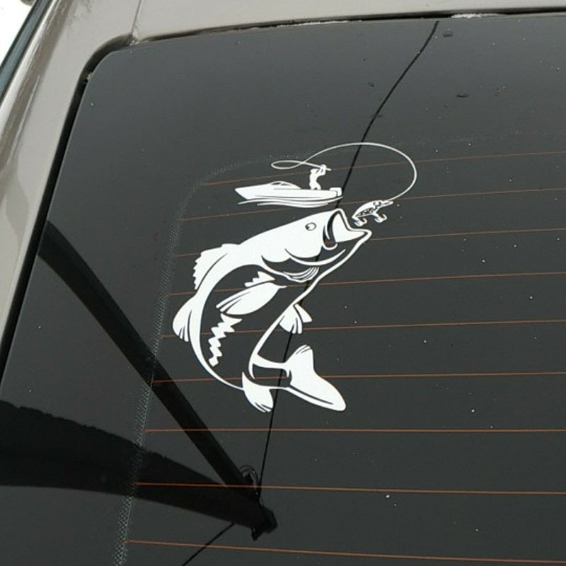 2020 NEW 12.3CM*17.1CM Interesting Fishing Fisherman Hobby Fish Boat Car Stickers Vinyl Decal S9-0720