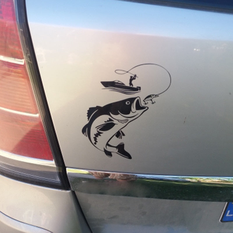 2020 NEW 12.3CM*17.1CM Interesting Fishing Fisherman Hobby Fish Boat Car Stickers Vinyl Decal S9-0720
