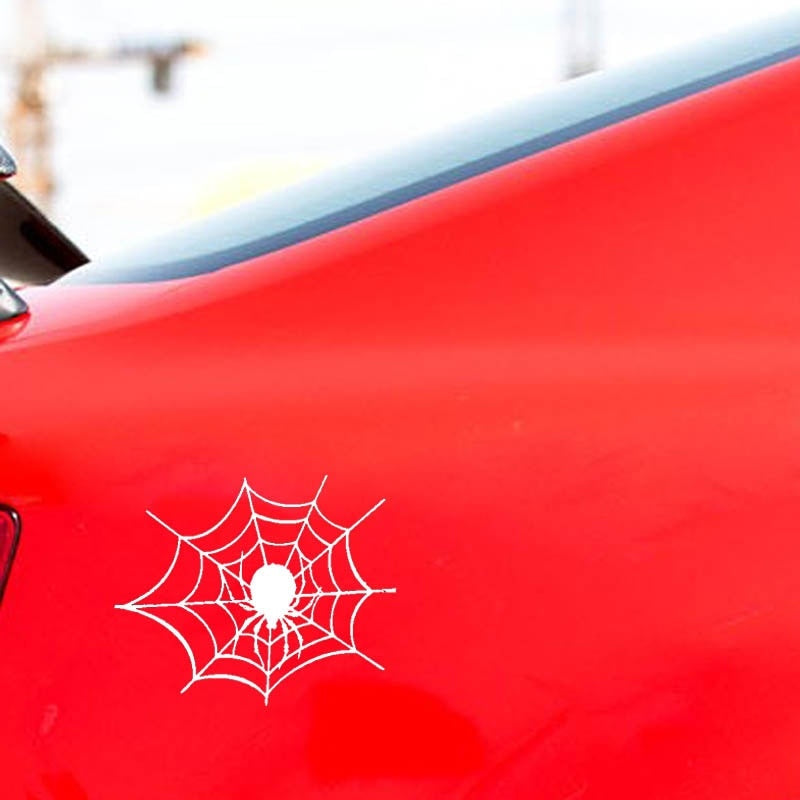 New Hot 15.2CM*12.5CM Spider On Web Car Sticker Vinyl Decal Black/Silver C19-0191