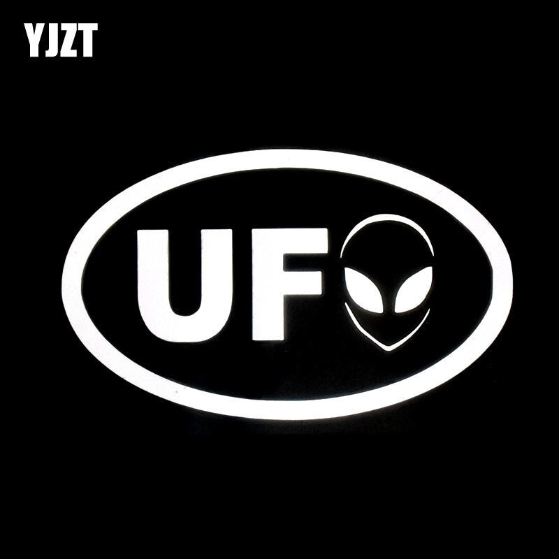 New Fashion 16.1cm*9.7cm Cartoon Funny Alien UFO Vinyl Decal Car Stickers Car-styling Black/Silver C5-3004