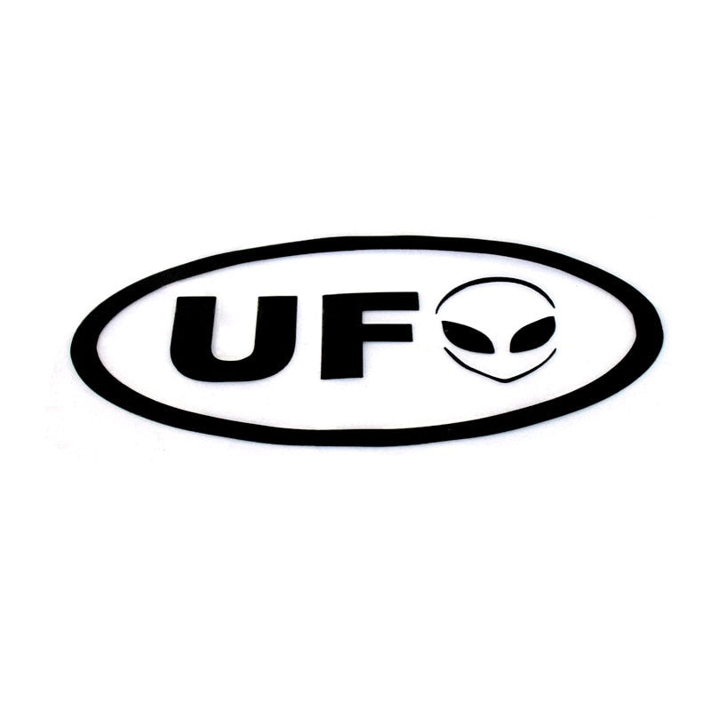 New Fashion 16.1cm*9.7cm Cartoon Funny Alien UFO Vinyl Decal Car Stickers Car-styling Black/Silver C5-3004