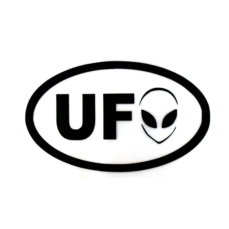 New Fashion 16.1cm*9.7cm Cartoon Funny Alien UFO Vinyl Decal Car Stickers Car-styling Black/Silver C5-3004
