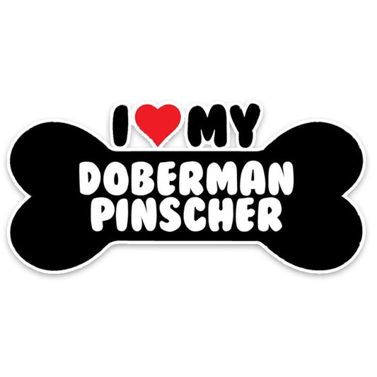 15*7.1CM I Heart My Doberman Pinscher Bone  Car Bumper Car Sticker Decals C1-4186