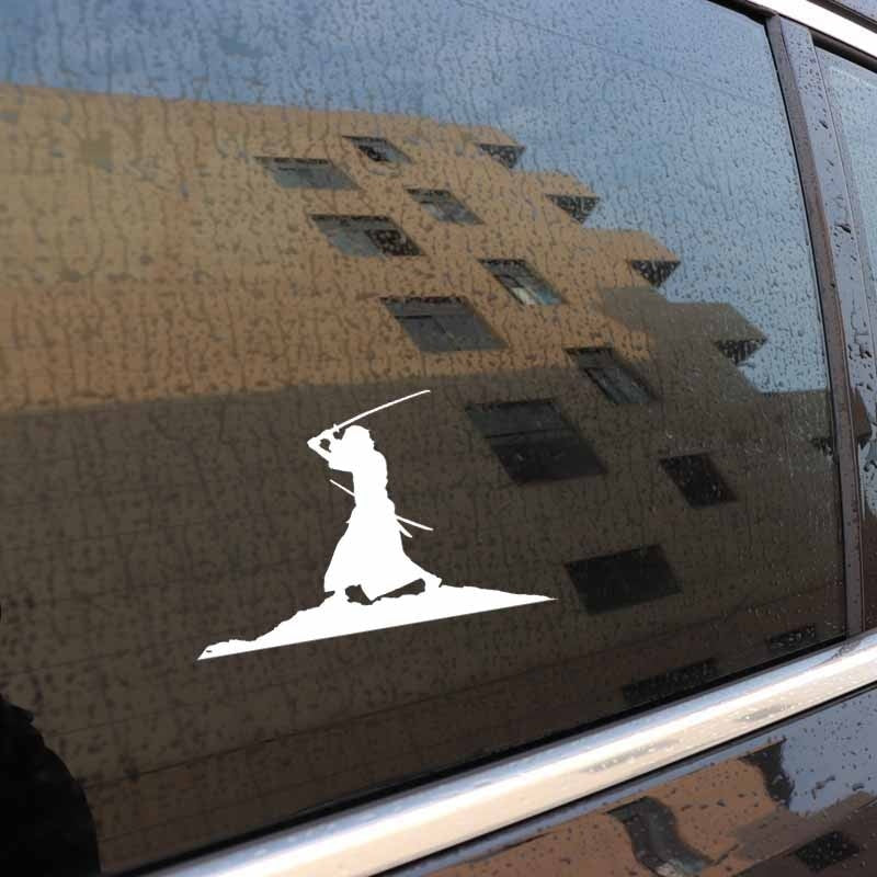 New Brand 12.7CM*7.9CM Japanese Samurai Vinyl Decorate Car Sticker Decal Black Silver C13-000747