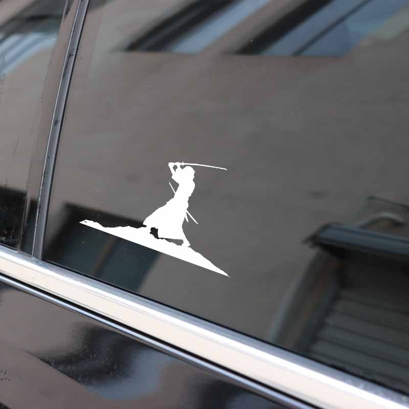 New Brand 12.7CM*7.9CM Japanese Samurai Vinyl Decorate Car Sticker Decal Black Silver C13-000747