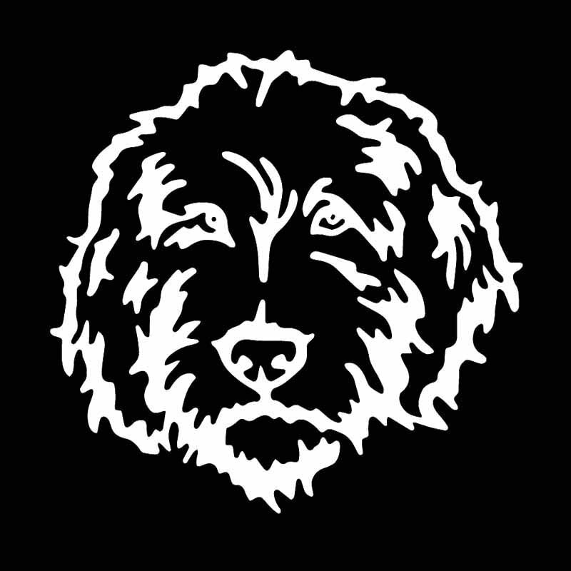 15X14.7CM Funny Animal Car Sticker Labradoodle Dog Vinyl Decal Car Window Black/Silver C24-1354