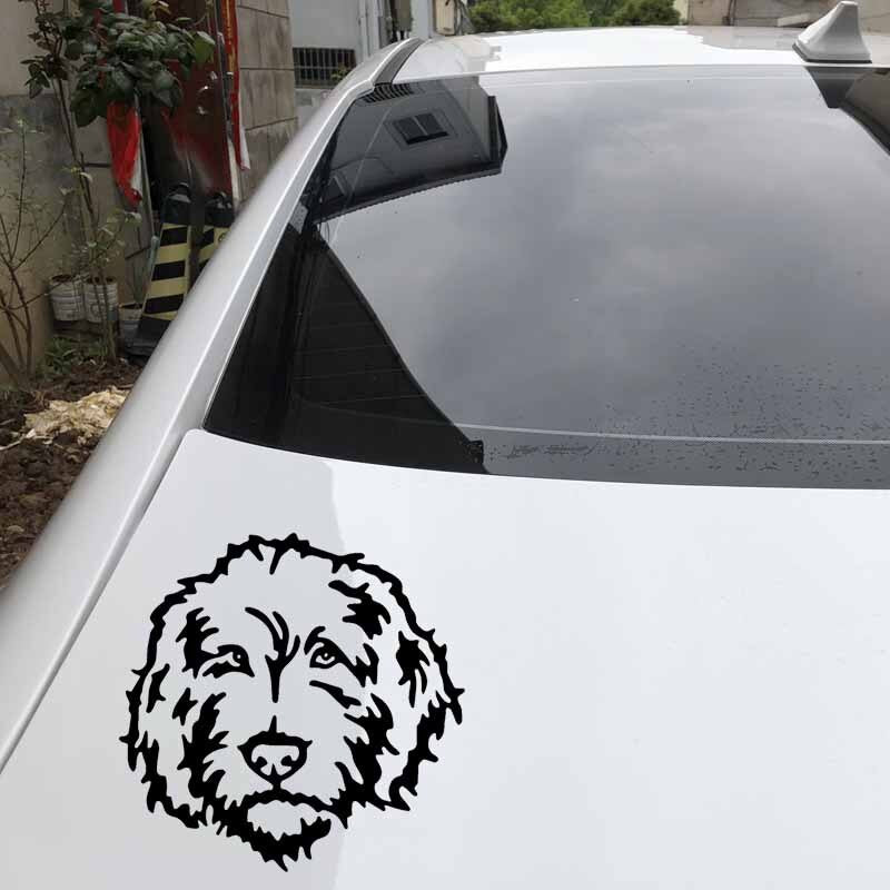 15X14.7CM Funny Animal Car Sticker Labradoodle Dog Vinyl Decal Car Window Black/Silver C24-1354