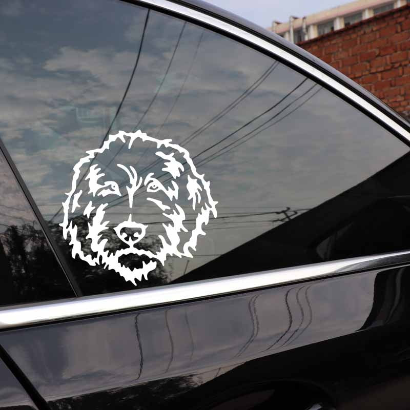 15X14.7CM Funny Animal Car Sticker Labradoodle Dog Vinyl Decal Car Window Black/Silver C24-1354