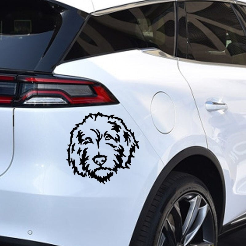 15X14.7CM Funny Animal Car Sticker Labradoodle Dog Vinyl Decal Car Window Black/Silver C24-1354