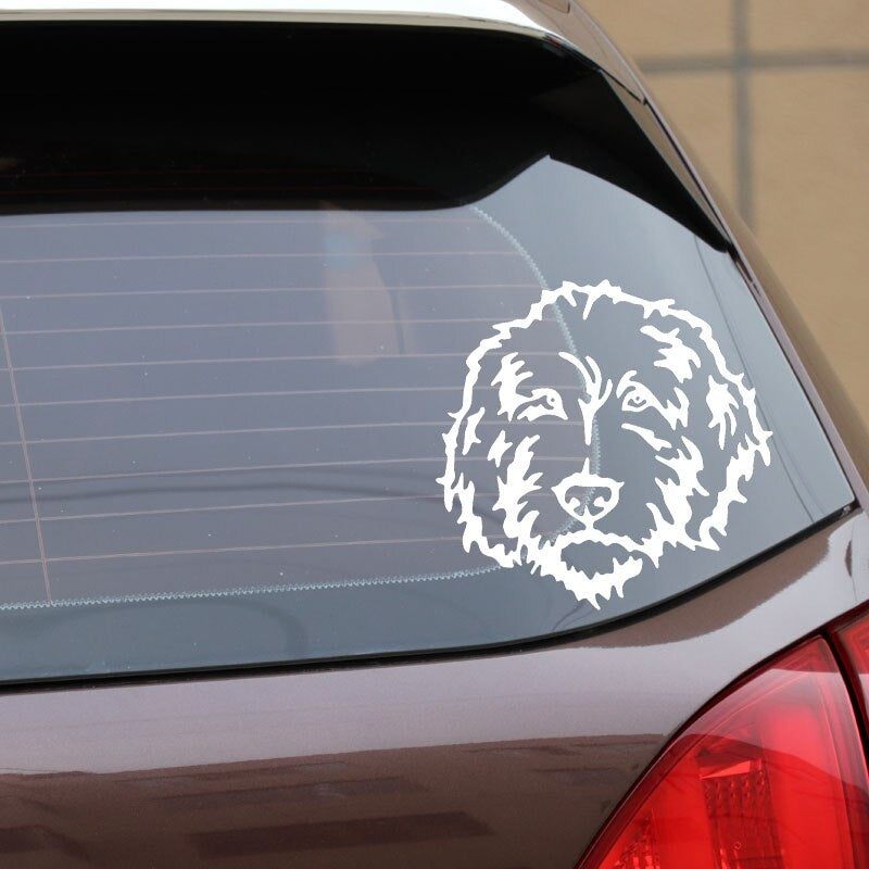 15X14.7CM Funny Animal Car Sticker Labradoodle Dog Vinyl Decal Car Window Black/Silver C24-1354