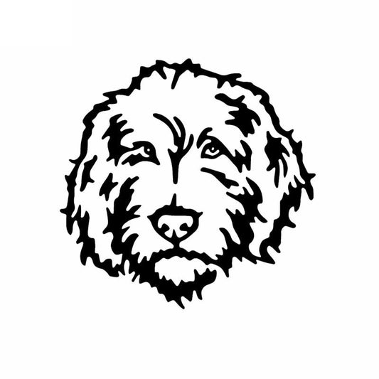 15X14.7CM Funny Animal Car Sticker Labradoodle Dog Vinyl Decal Car Window Black/Silver C24-1354