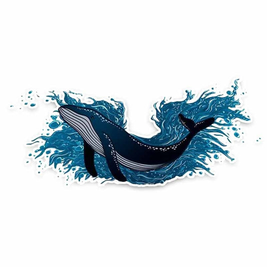 16CM*6.8CM Fashion  Wave Whale  Car Sticker Decal Graphical Waterproof 5-0240