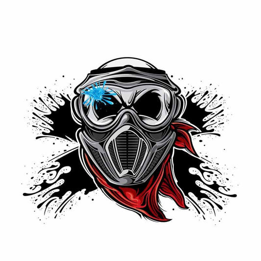 16.2CM*12.7CM Creative Funny Skull Paintball Player  Car Sticker 6-0701