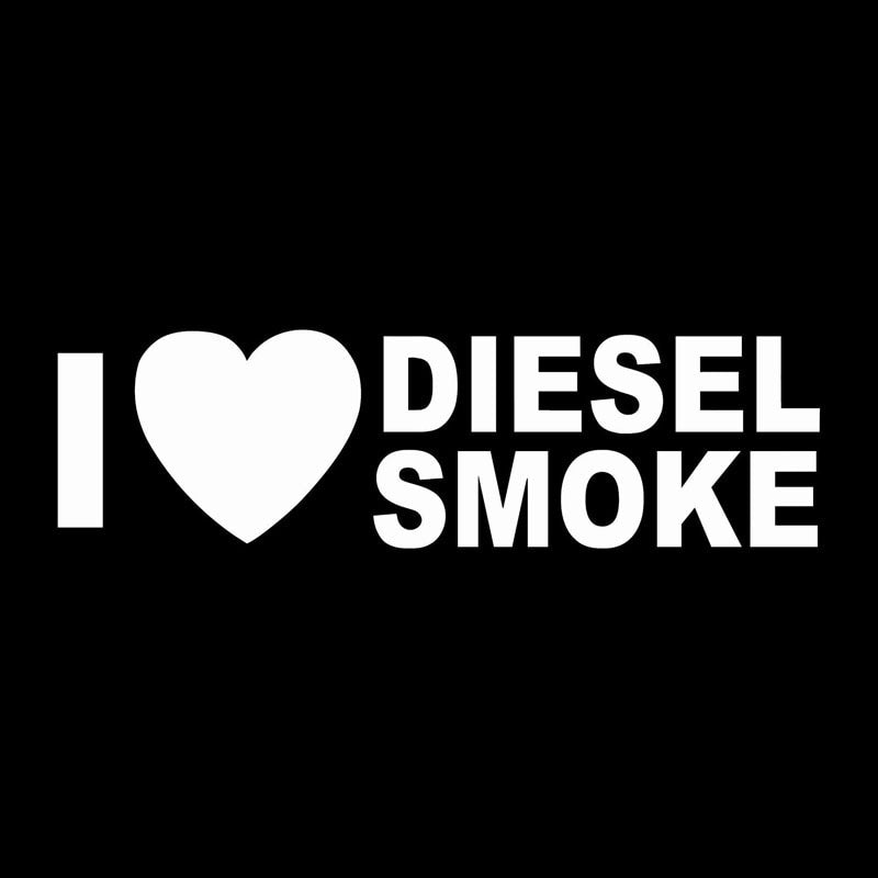 New Hot 15CM*4.4CM I  LOVE DIESEL SMOKE Turbo Car Sticker Vinyl  Decal Heart Black Silver C10-00942