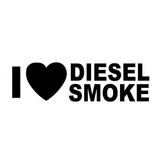 New Hot 15CM*4.4CM I  LOVE DIESEL SMOKE Turbo Car Sticker Vinyl  Decal Heart Black Silver C10-00942