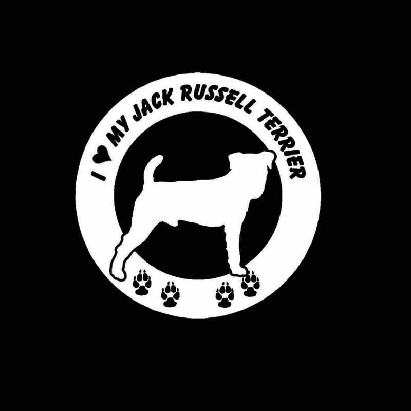 15CM*15CM  I Love My Jack Russell Terrier Dog Car Bumper Sticker Black/Silver C2-3242
