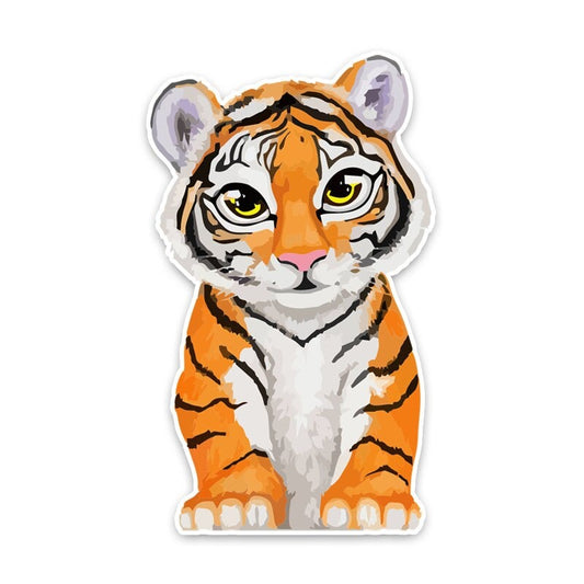 9.5CM*16CM Cartoon Fun Tiger  Waterproof Decal Animal Car Sticker 5-0494