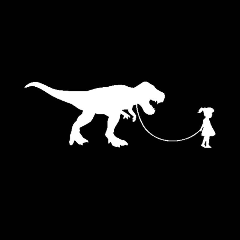 Hot 12.7CM*4.5CM Rock And Roll Dinosaur Girl Vinyl Motorcycle  Black Silver Car Sticker Decals C13-000577