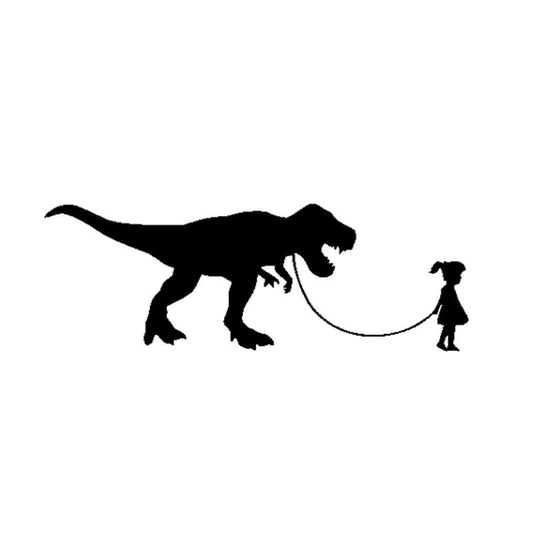 Hot 12.7CM*4.5CM Rock And Roll Dinosaur Girl Vinyl Motorcycle  Black Silver Car Sticker Decals C13-000577
