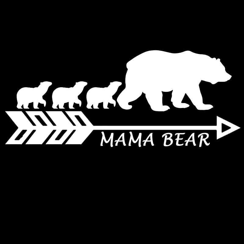17.8CM*7.4CM MAMA BEAR Vinyl Motorcycle Personality Car Sticker Decals Black/Silver C10-01107