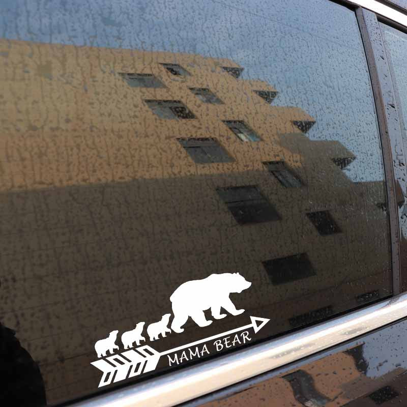 17.8CM*7.4CM MAMA BEAR Vinyl Motorcycle Personality Car Sticker Decals Black/Silver C10-01107
