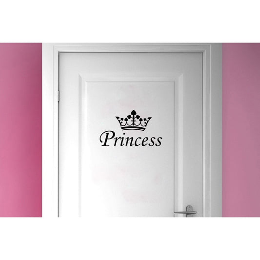 25*14.4CM Crown Princess Girls Room Wall Sticker Door Decals Mural Home Decoration D1-0154