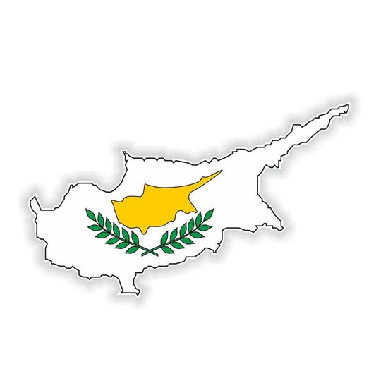 14CM*6CM Cyprus Flag Car Sticker Helmet Car Accessories Map Decal 6-0912