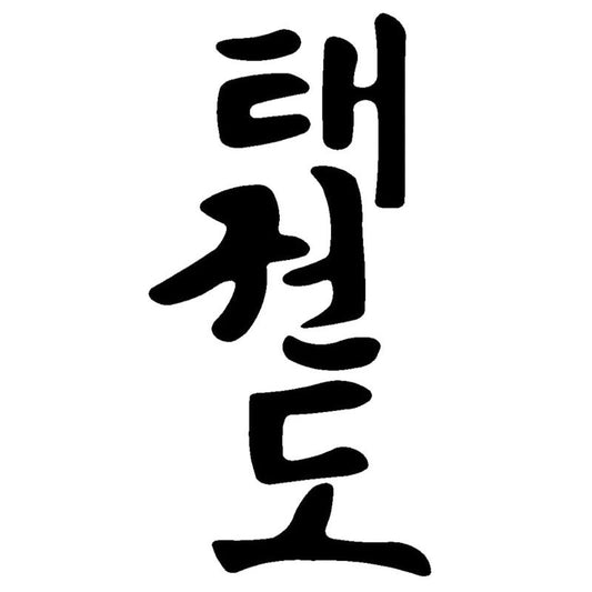Fashion 6.4*12.7CM Tae Kwon Do  Korean Words Car Stickers Car Styling Decal Car Body Accessories Black/Silver C9-0619