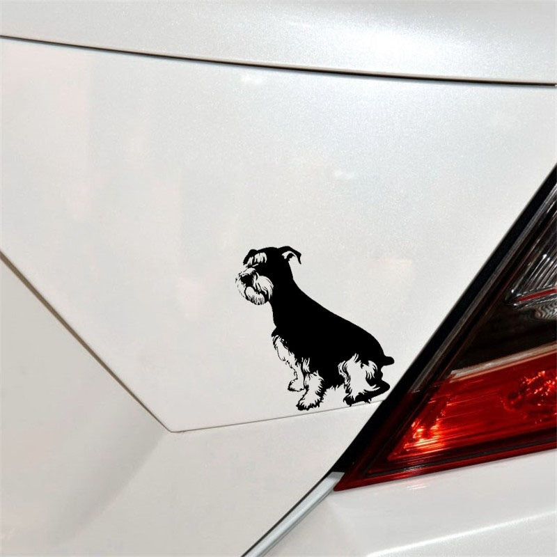 Fashion 10CM*13CM Schnauzer Dog Art Decor Vinyl Car Decal Stickers Black/Silver C10-00283