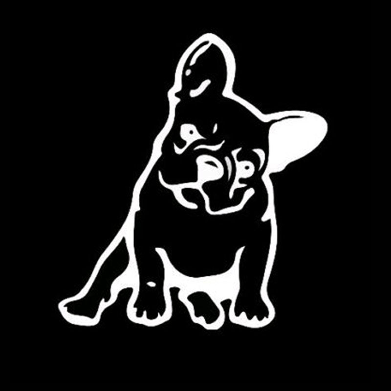 New Brand 11.5*12.7CM FRENCH BULLDOG Dog Vinyl Decal Window Decoration Lovely Animal Car Sticker Black/Silver C6-1349