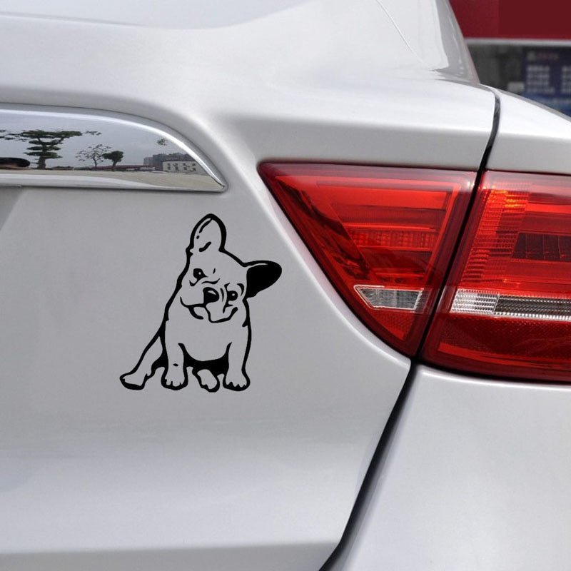 New Brand 11.5*12.7CM FRENCH BULLDOG Dog Vinyl Decal Window Decoration Lovely Animal Car Sticker Black/Silver C6-1349