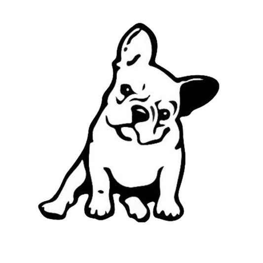 New Brand 11.5*12.7CM FRENCH BULLDOG Dog Vinyl Decal Window Decoration Lovely Animal Car Sticker Black/Silver C6-1349