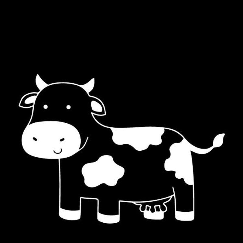 New Brand 15.4CM*11.1CM Cow Pattern Car Sticker Car Trunk Accessories Decor Vinyl Decal Black/Silver C4-2630
