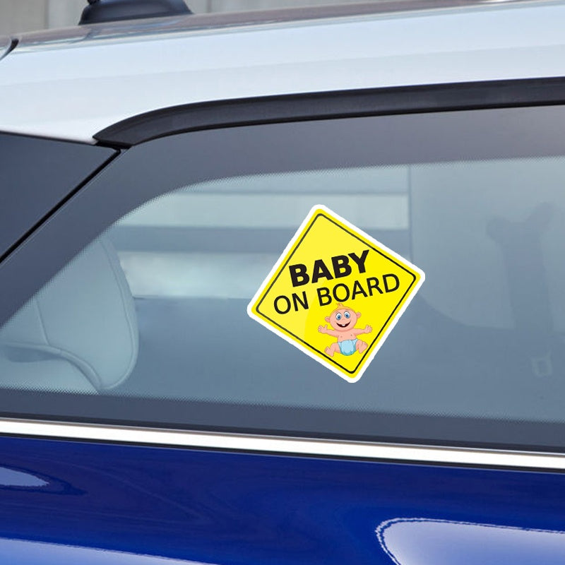 14.2*14.2CM Cartoon Interesting Car Sticker High Quality Graphic BABY ON BOARD Decoration Warning C1-5558