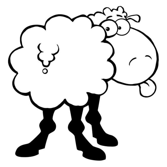 Fashion 15*15.4CM  Funny Sheep Car Styling Cute Farm Animal Car Sticker Bumper Decal Cover Black/Silver C9-1983