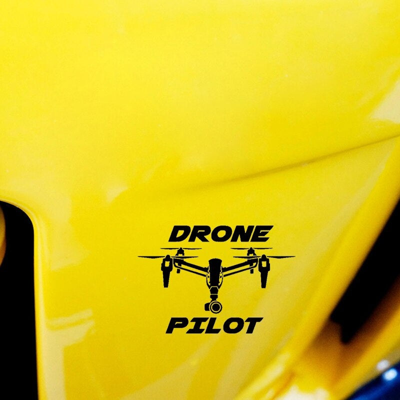 14.5CM*10CM DRONE PILOT UAV Car Sticker Vinyl Decal Black/Silver C3-0183
