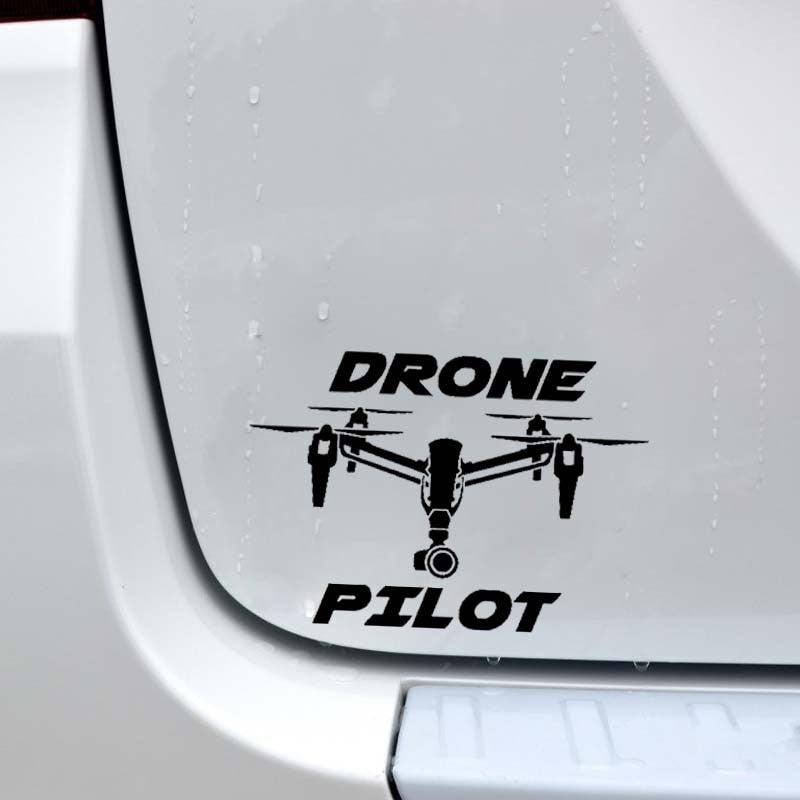 14.5CM*10CM DRONE PILOT UAV Car Sticker Vinyl Decal Black/Silver C3-0183