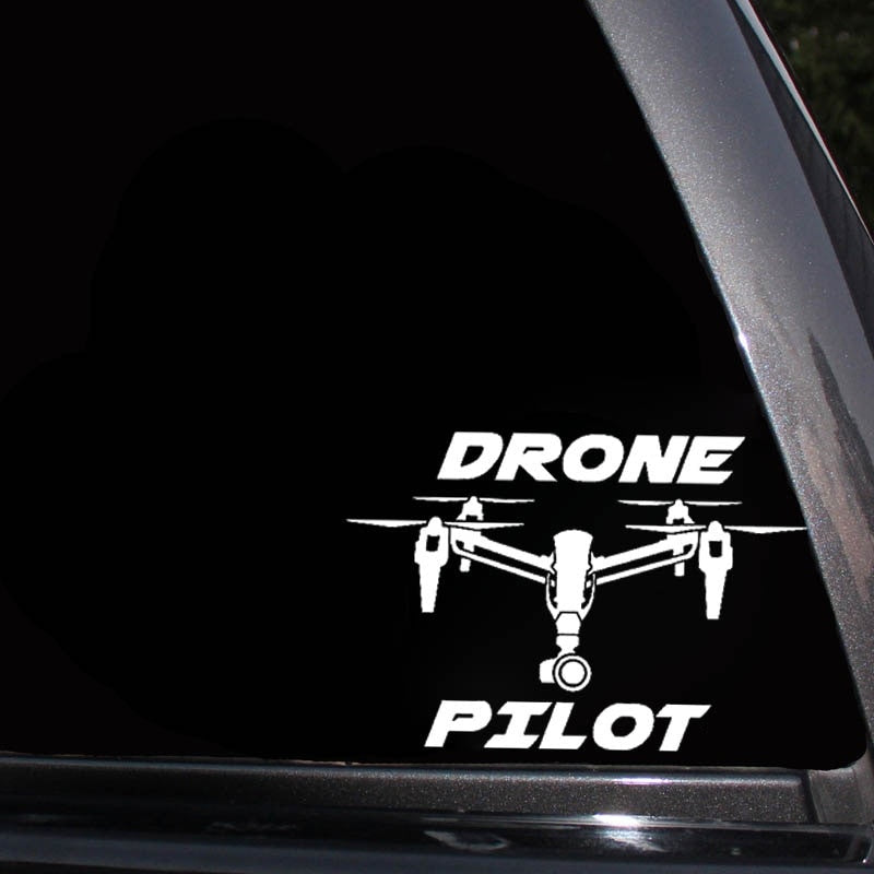 14.5CM*10CM DRONE PILOT UAV Car Sticker Vinyl Decal Black/Silver C3-0183