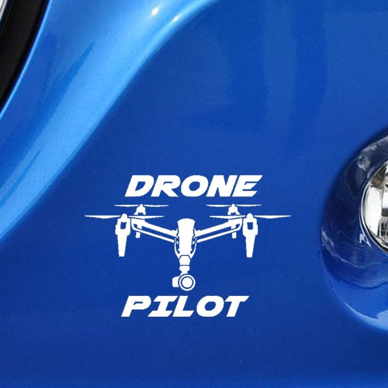 14.5CM*10CM DRONE PILOT UAV Car Sticker Vinyl Decal Black/Silver C3-0183