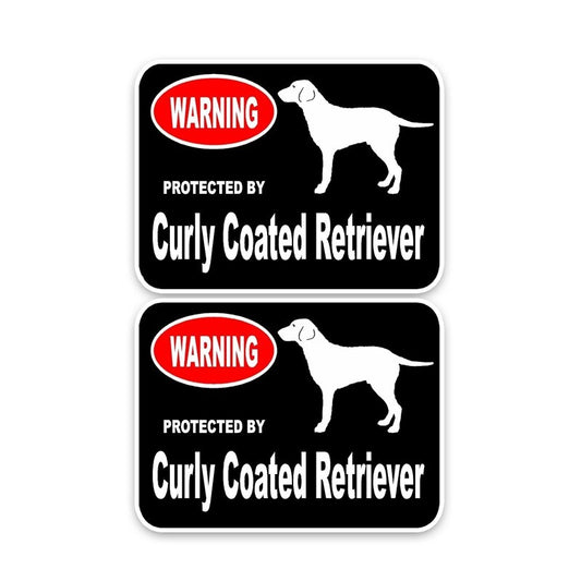 15*11.4CM 2X Curly Coated Retriever Guard Dog Car Decoration Bumper Window Sticker C1-4479