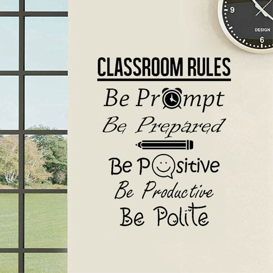 New Fashion 42.7CM*54CM Classroom Rules Decal Education Quote Art Home Decor PVC  Wall Sticker W1-836
