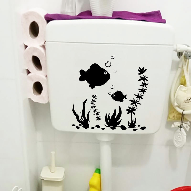 Fish Aquarium Fashion Vinyl Wall Decals Toilet Stickers Home Decor